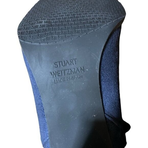 Stuart Weitzman Navy Suede Tall Boots Size 7.5M - Picture 6 of 11